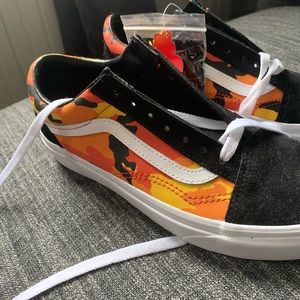 Orange camo vans